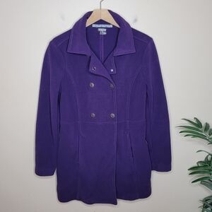 Athleta | Purple Switchback Fleece Pea Coat Style Jacket Size Medium